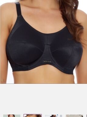 Elomi Energie Black Full Coverage Wireless Support Bra. SIZE 42K